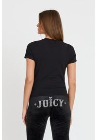 Juicy Couture - JUICY COUTURE Czarny damski t-shirt Ryder Rodeo Fitted, Rozmiar S. Kolor: czarny
