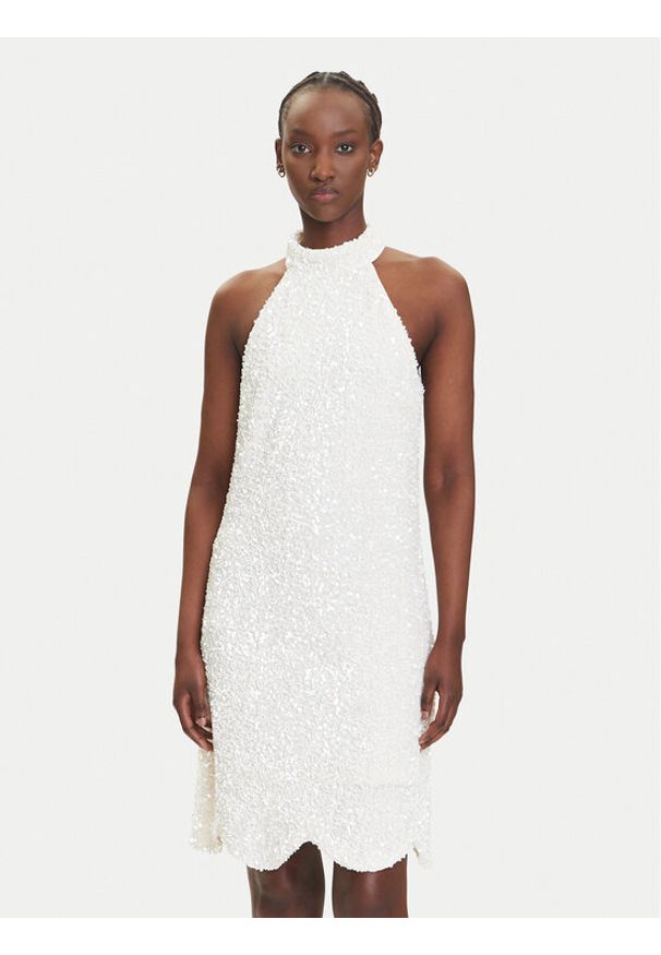 YAS Sukienka koktajlowa Mira 26037830 Écru Regular Fit. Materiał: syntetyk. Styl: wizytowy