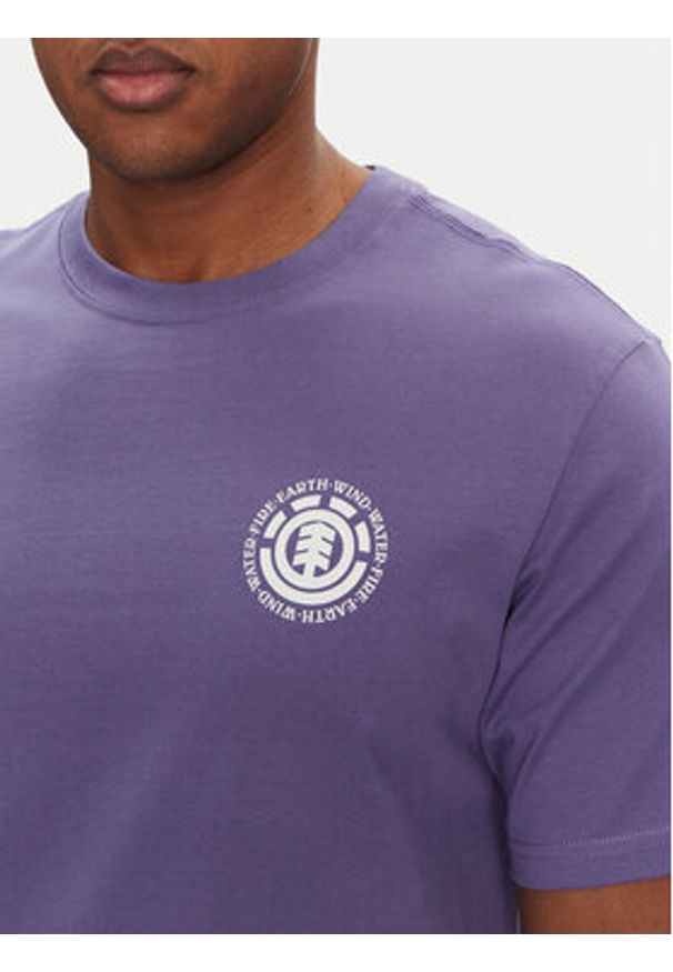 Element T-Shirt ELYZT00490 Fioletowy Regular Fit. Kolor: fioletowy. Materiał: bawełna