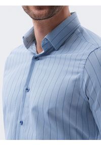 Ombre Clothing - Koszula męska z długim rękawem - jasnoniebieska K588 - M. Kolor: niebieski. Materiał: bawełna, poliester. Długość rękawa: długi rękaw. Długość: długie #4