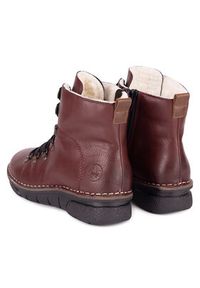 Rieker Trzewiki 73356-35 Bordowy. Kolor: czerwony. Materiał: materiał #7