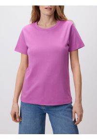 Reserved - Bawełniany t-shirt - fioletowy. Kolor: fioletowy. Materiał: bawełna #1