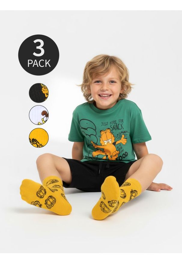 Sinsay - Skarpetki 3 pack Garfield - wielobarwny