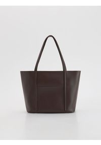 Reserved - Torebka typu shopper - ciemnobrązowy. Kolor: brązowy. Materiał: skórzane