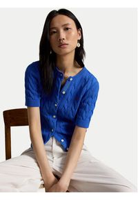 Polo Ralph Lauren Kardigan 211966720500 Niebieski Slim Fit. Typ kołnierza: polo. Kolor: niebieski. Materiał: bawełna #5