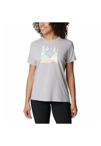 columbia - Koszulka Turystyczna Damska Columbia Sun Trek SS Graphic T-Shirt. Kolor: szary #1