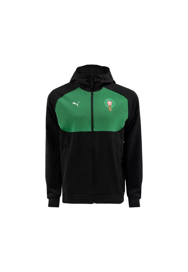 Kurtka z dresu Puma. Kolor: wielokolorowy, czarny, zielony. Materiał: dresówka