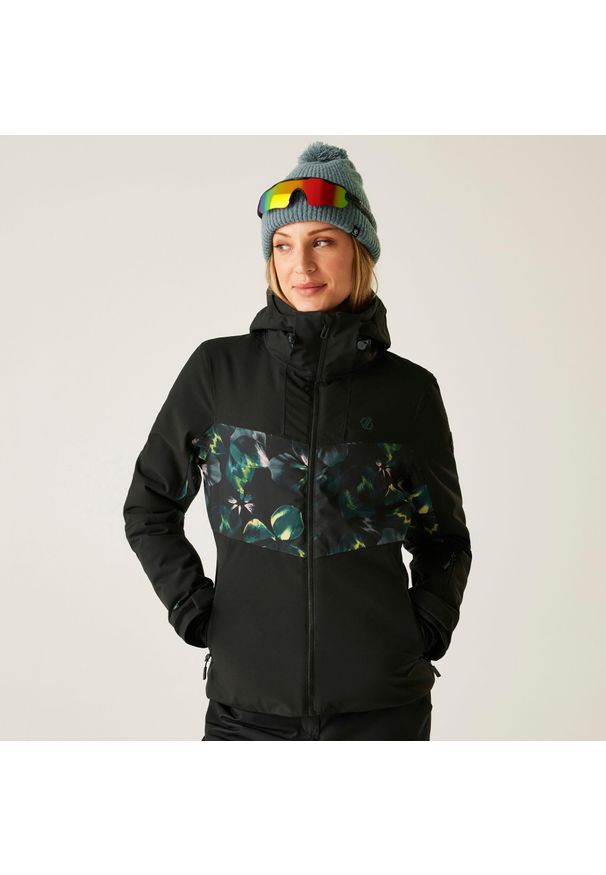 DARE 2B - Damska wodoodporna kurtka narciarska Iced. Kolor: czarny. Materiał: materiał. Sezon: zima. Sport: narciarstwo