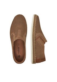 Rieker Espadryle B5297-64 Brązowy. Kolor: brązowy. Materiał: skóra #7