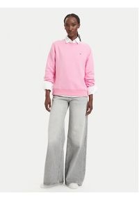Tommy Jeans Bluza Flag DW0DW19959 Różowy jasny Regular Fit. Kolor: różowy. Materiał: bawełna #2