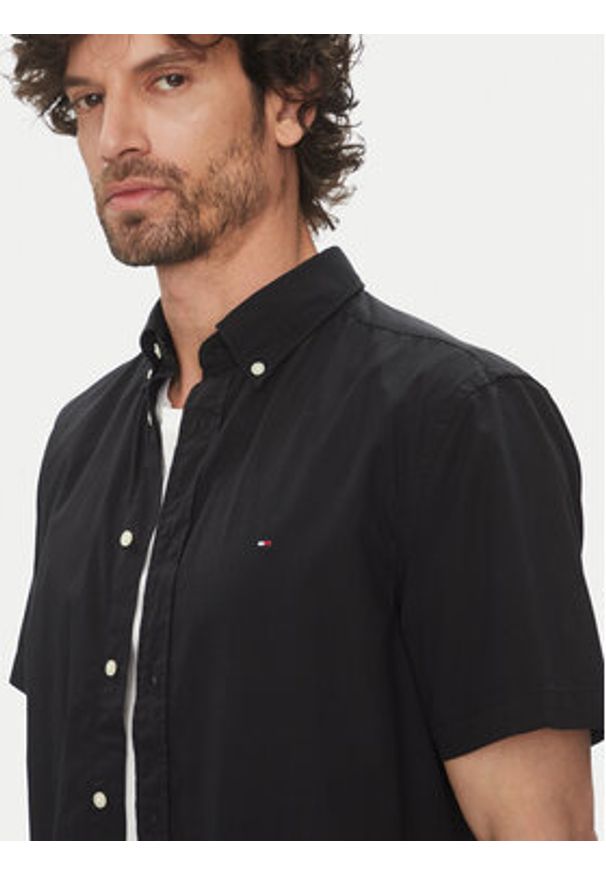 TOMMY HILFIGER - Tommy Hilfiger Koszula MW0MW37584 Czarny Regular Fit. Kolor: czarny. Materiał: bawełna