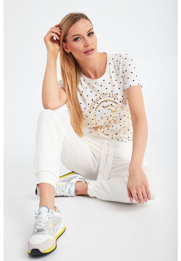 Trussardi Jeans - T-SHIRT TRUSSARDI. Okazja: na co dzień. Materiał: materiał. Styl: casual