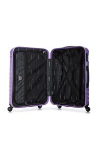 Wittchen - Zestaw walizek z ABS-u z geometrycznym tłoczeniem fioletowy. Kolor: fioletowy. Materiał: poliester. Wzór: geometria. Styl: elegancki