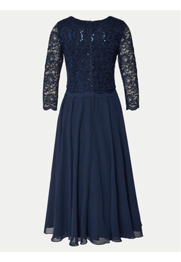 Swing Sukienka koktajlowa 5AI08900 Granatowy Regular Fit. Kolor: niebieski. Materiał: syntetyk. Styl: wizytowy