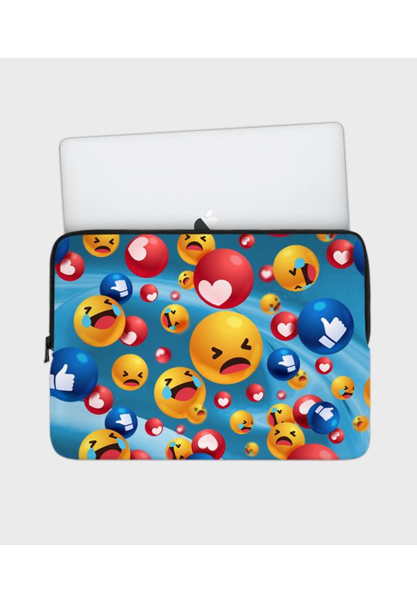MegaKoszulki - Etui na laptopa 13 cali Emojis. Wzór: nadruk