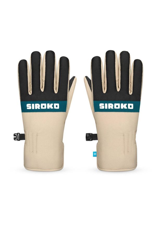 SIROKO - Dziecęce rękawice na snowboard i narty Sporty zimowe Siroko Whiz. Kolor: beżowy. Materiał: tkanina, syntetyk. Technologia: Thinsulate. Sezon: zima. Sport: snowboard, narciarstwo