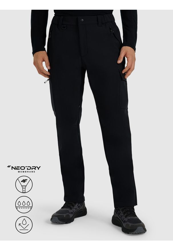 4f - 4F Spodnie trekkingowe membrana 10000 męskie - czarne XXL. Kolor: czarny. Materiał: materiał. Technologia: Primaloft. Sport: turystyka piesza, wspinaczka