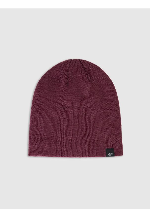 4f - 4F Czapka zimowa męska - czerwona M. Kolor: czerwony. Materiał: syntetyk, materiał. Sezon: zima. Styl: klasyczny, sportowy