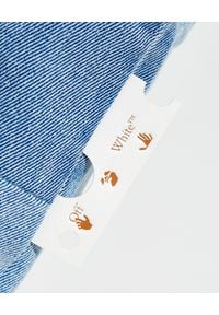 OFF-WHITE - Jeansowe spodnie z prostą nogawką. Stan: podwyższony. Kolor: niebieski. Wzór: aplikacja #3