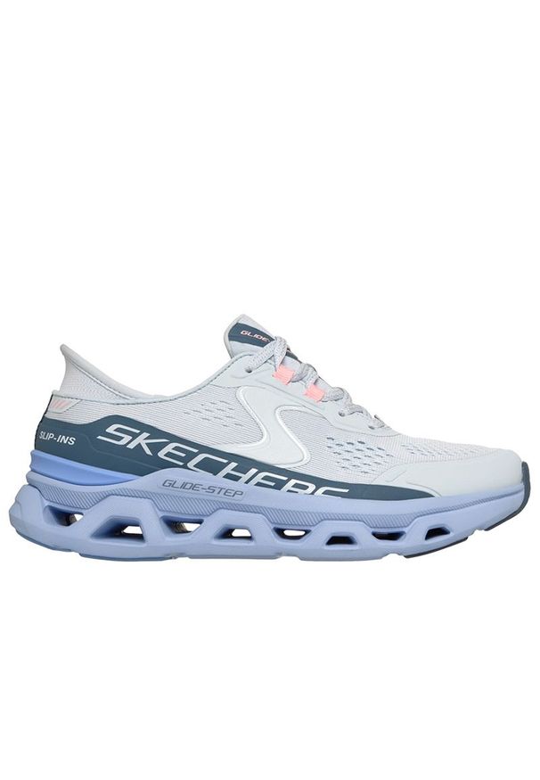 skechers - Buty damskie Skechers Slip-ins: Glide-Step Altus 150510LTBL - niebieskie. Okazja: na co dzień. Zapięcie: sznurówki. Kolor: niebieski. Szerokość cholewki: normalna. Wzór: aplikacja. Model: Skechers Sport