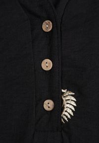 Born2be - Czarna Wiskozowa Koszula Boho z Haftem i Podpinanymi Rękawami 3/4 Cheridenah. Okazja: na co dzień. Kolekcja: plus size. Kolor: czarny. Materiał: wiskoza. Wzór: haft. Styl: boho #3