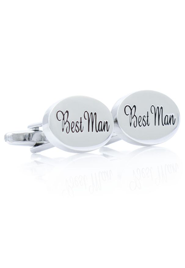 Modini - Srebrne spinki do mankietów - Best Man L08. Kolor: srebrny