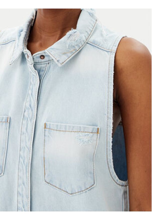 One Teaspoon Sukienka jeansowa Braxton 25354 Błękitny Regular Fit. Kolor: niebieski. Materiał: bawełna