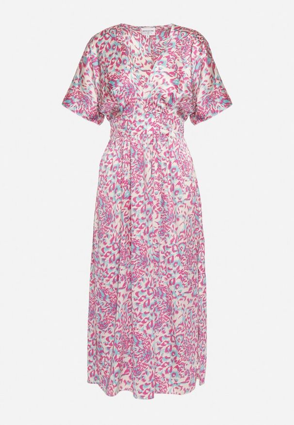 Born2be - Fioletowa Rozkloszowana Sukienka z Krótkim Rękawem Zwężana w Talii Bexbia. Okazja: na co dzień. Kolor: fioletowy. Materiał: skóra. Długość rękawa: krótki rękaw. Typ sukienki: rozkloszowane. Styl: casual, wizytowy