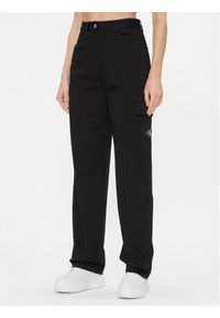 Calvin Klein Jeans Spodnie materiałowe Stretch Twill High Rise Straight J20J221297 Czarny Regular Fit. Kolor: czarny. Materiał: bawełna #1
