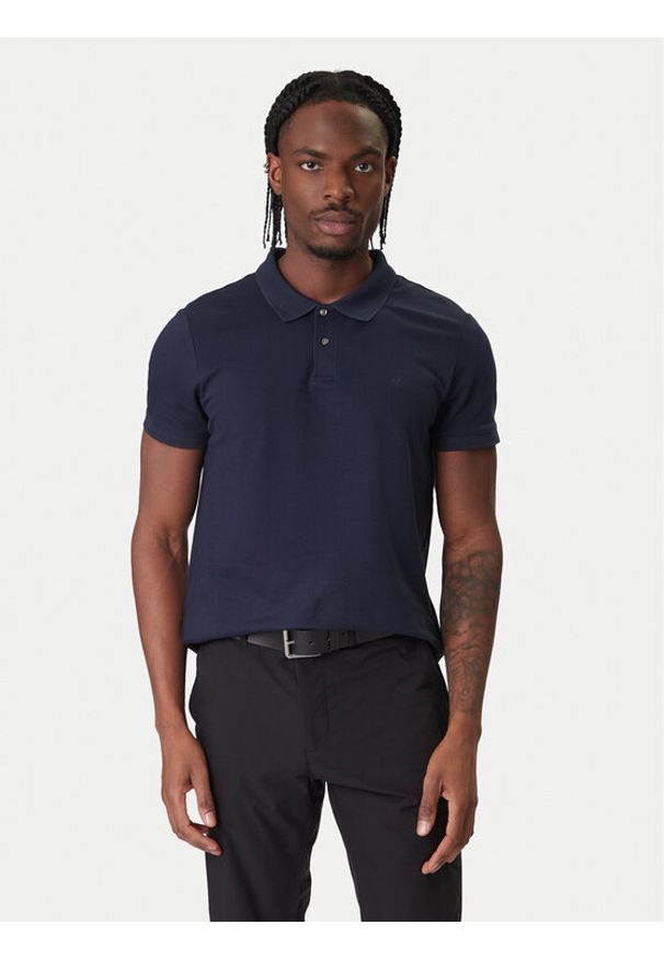 Calvin Klein Polo LV04LC254G Granatowy Slim Fit. Typ kołnierza: polo. Kolor: niebieski. Materiał: bawełna