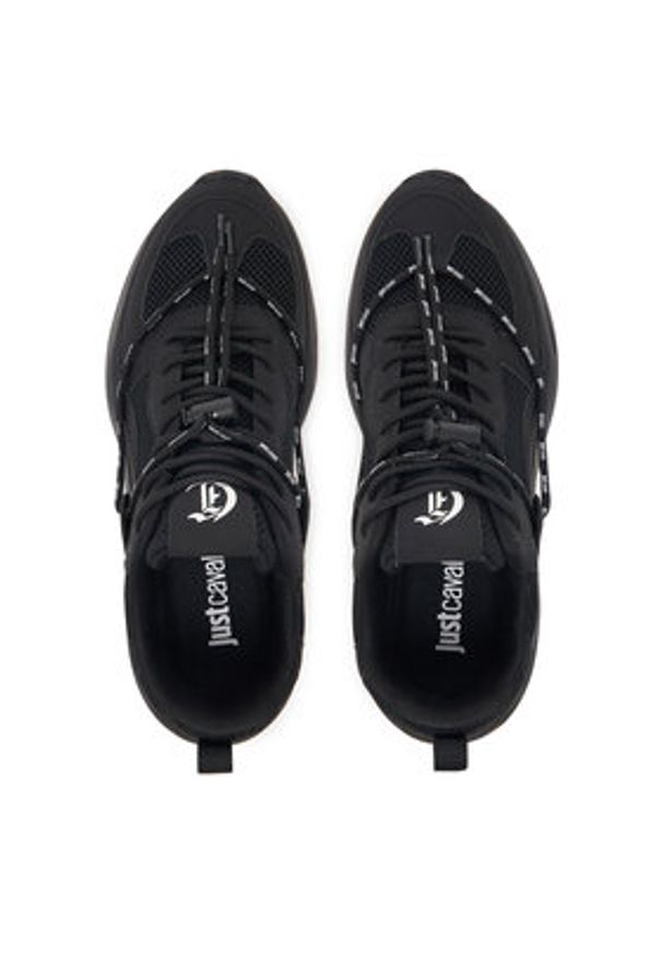Just Cavalli Sneakersy 80QA3SV2 ZSE47 Czarny. Kolor: czarny. Materiał: materiał