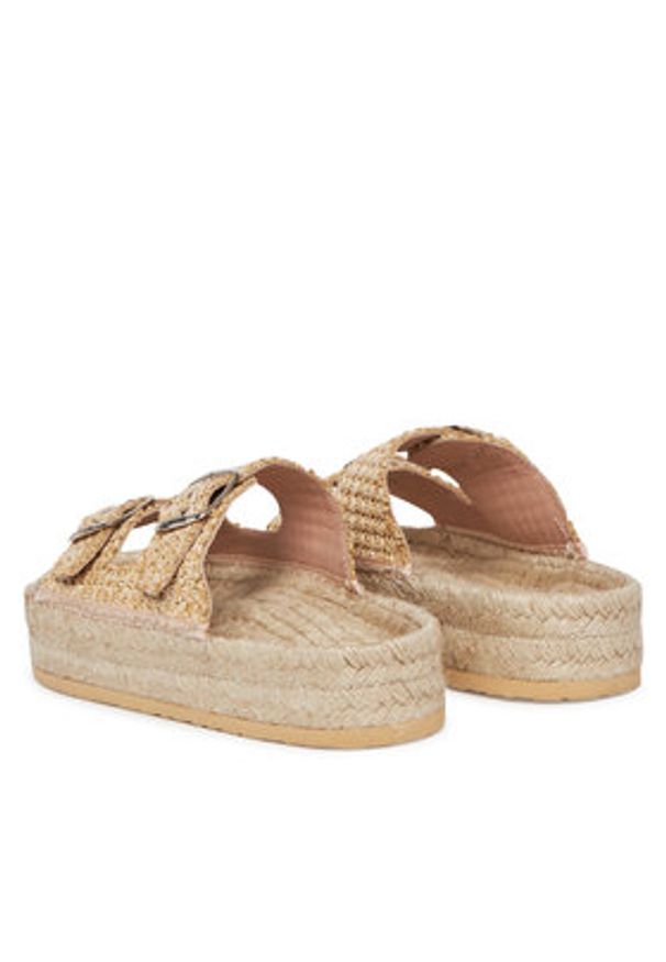 Love Moschino - LOVE MOSCHINO Espadryle JA28393G0MJQ0107 Beżowy. Kolor: beżowy. Materiał: syntetyk