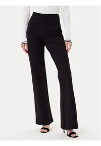 DKNY Spodnie materiałowe P2JKTO68 Czarny Flare Fit. Kolor: czarny. Materiał: wiskoza