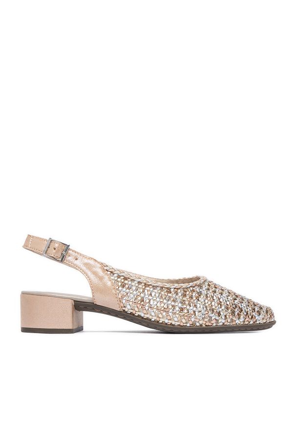 Czółenka Rieker. Kolor: złoty