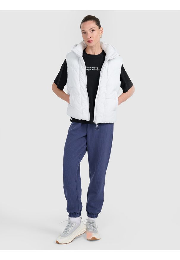 4f - 4F T-shirt oversize z nadrukiem damski - czarny M. Okazja: na co dzień. Kolor: czarny. Materiał: tkanina, bawełna. Wzór: nadruk. Styl: casual