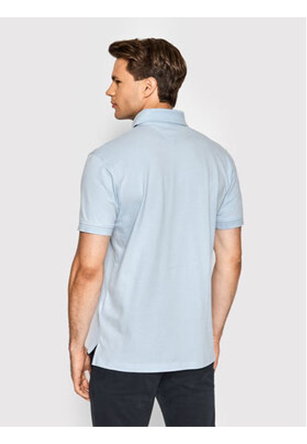 TOMMY HILFIGER - Tommy Hilfiger Polo 1985 MW0MW17770 Błękitny Regular Fit. Typ kołnierza: polo. Kolor: niebieski. Materiał: bawełna
