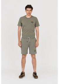 Aeronautica Militare - AERONAUTICA MILITARE Bermudy zielone męskie, Rozmiar XXL. Kolor: zielony. Materiał: dresówka, bawełna. Wzór: haft