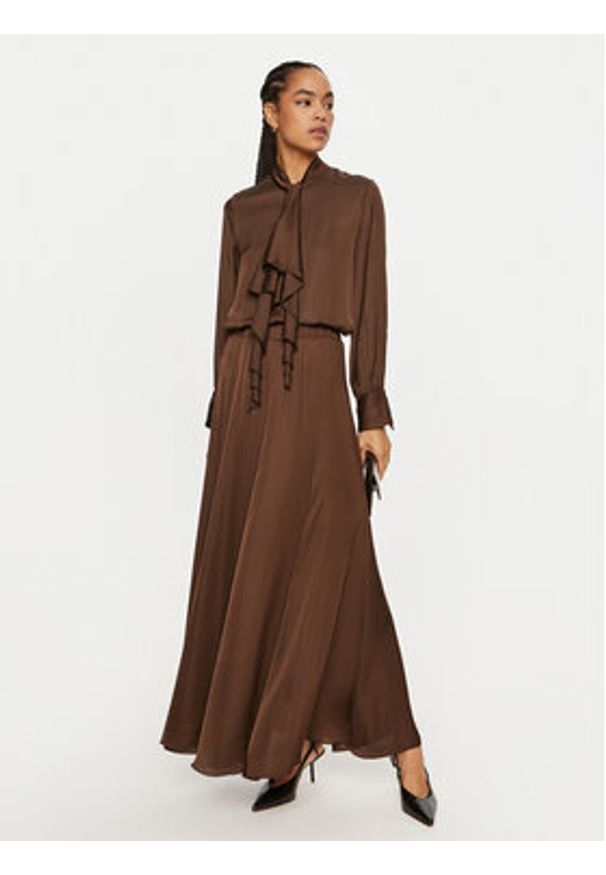 ViCOLO Spódnica maxi TS0191 Brązowy Regular Fit. Kolor: brązowy. Materiał: wiskoza