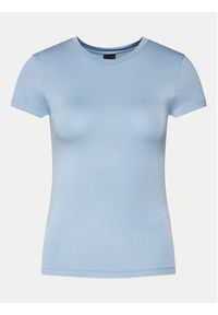 Gina Tricot T-Shirt 21287 Błękitny Slim Fit. Kolor: niebieski. Materiał: wiskoza #6