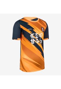 KIPSTA - Koszulka piłkarska dla dzieci Kipsta Kids Tygrys. Kolor: niebieski, wielokolorowy, pomarańczowy, żółty. Materiał: materiał, poliester. Sport: piłka nożna #1
