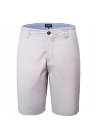 Męskie Szorty, Krótkie Spodenki - Pako Jeans - Beżowe. Kolor: wielokolorowy, beżowy, brązowy. Materiał: bawełna, elastan. Długość: krótkie. Sezon: lato. Styl: klasyczny