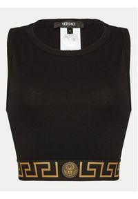 VERSACE - Versace Top 1008598 1A10011 Czarny Slim Fit. Kolor: czarny. Materiał: bawełna #6