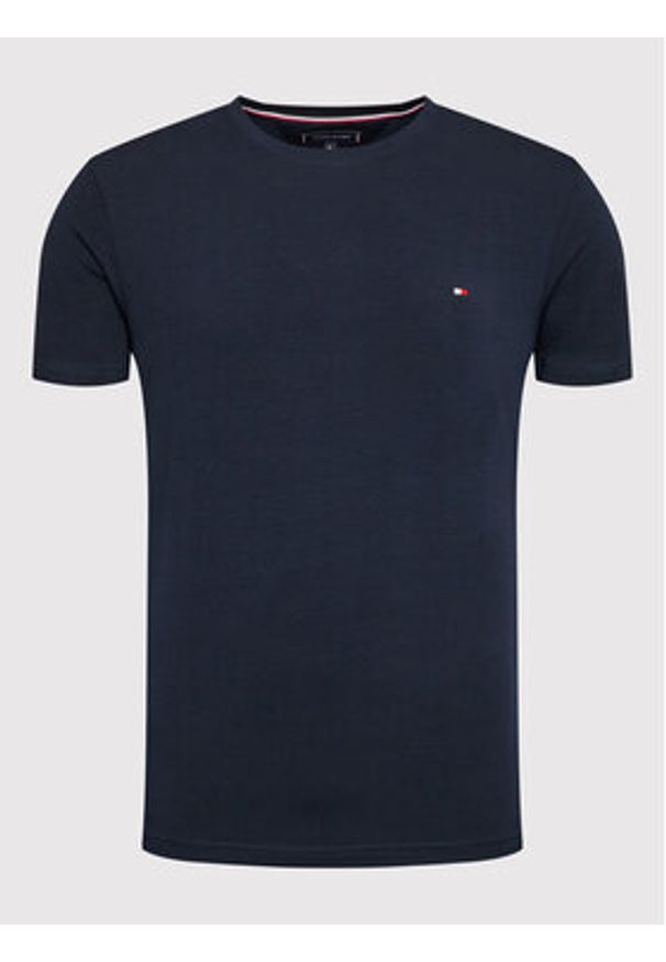 TOMMY HILFIGER - Tommy Hilfiger T-Shirt Core Stretch MW0MW27539 Granatowy Slim Fit. Kolor: niebieski. Materiał: bawełna