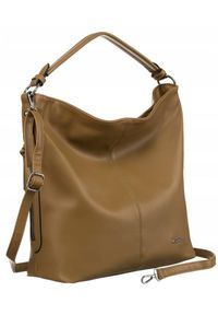 ROVICKY - Shopperka damska Rovicky R-073-03 beżowa. Kolor: beżowy. Materiał: skórzane