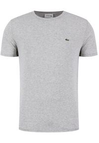 Lacoste T-Shirt TH6709 Szary Regular Fit. Kolor: szary. Materiał: bawełna