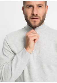 bonprix - Bluza ze stójką. Okazja: na co dzień. Typ kołnierza: kołnierzyk stójkowy. Kolor: szary. Styl: casual