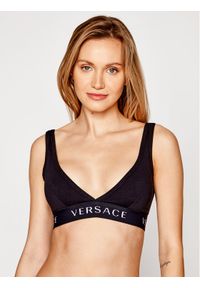 VERSACE - Versace Biustonosz braletka Logo AUD04069 Czarny. Kolor: czarny. Materiał: bawełna #1