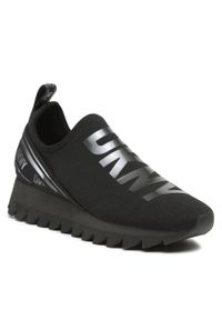 Sneakersy DKNY Abbi-Slip On Sneak K3299730 Blk/Dk Gun 2FQ. Zapięcie: bez zapięcia. Kolor: czarny. Materiał: materiał #1