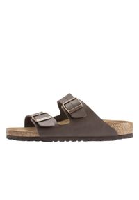 Klapki damskie Birkenstock Arizona BF. Kolor: szary. Materiał: materiał