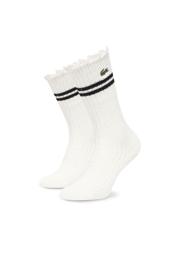 Skarpety długie Lacoste. Kolor: biały